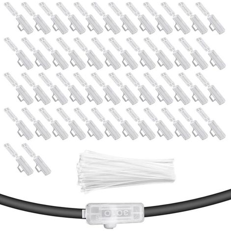 100 Pièces Etiquette Cable, 100 Attache Cable, Transparent Marquage Cable en Plastique, pour Le Marquage et La Classification de Divers Câbles (1/5)