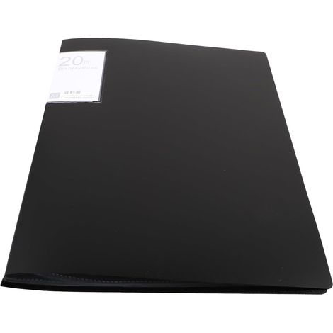 A4 paper binder made of black plastic with 20 separate