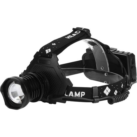 Lampe Frontale XHP70, Lampe Frontale LED Réglable à 5 Niveaux de luminosité avec Zoom Télescopique et Chargement USB, pour la Pêche en Plein Air, le Camping, la Randonnée (1/5)