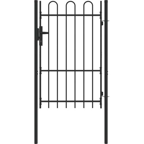 vidaXL Fence Gate BOXTEL 103 x 200 cm Powder-Coated Steel Grey