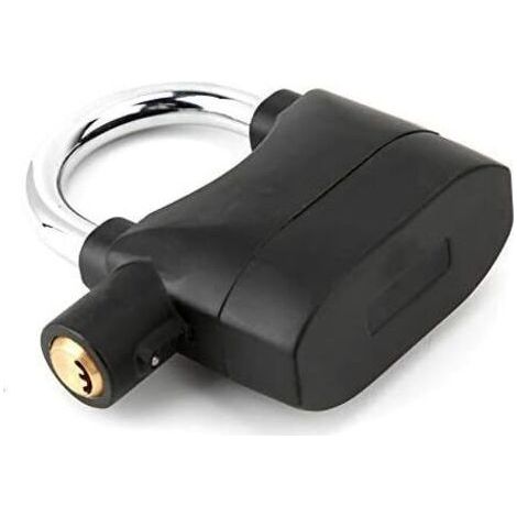 Serrure d'alarme - Cadenas de sécurité antivol à alarme noire Serrure d'alarme étanche pour porte de vélo de moto (1/5)