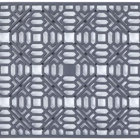 Tapis d'évier, résistant à la chaleur, antidérapant, en silicone gris, pliable, 40 × 27 cm (1/5)