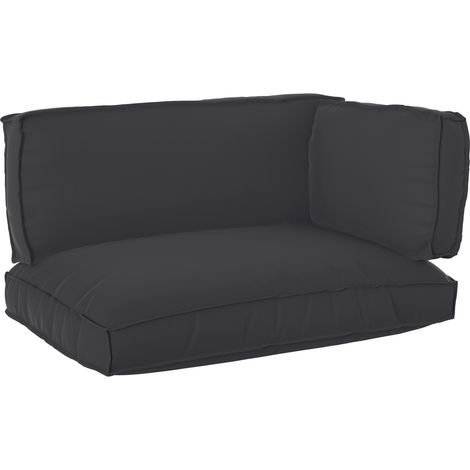 Juego de Cojines para Palets Tela Oxford Negro 120 x 80 x 52 cm vidaXL (1/5)