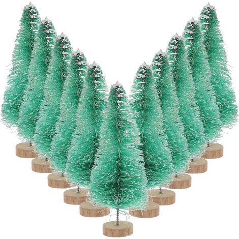 Lot de 12 décorations de Noël en sisal de soie de 8,5 cm, pour sapin, fête et décoration intérieure (style vert). (1/2)