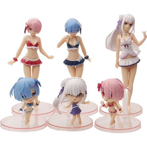 Lot de 6 figurines PVC dessin animé, collection manga kawaii, décoration modèle jouet, cadeau idéal pour Noël et anniversaire. (1/5)