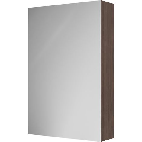 Napoli Brown Oak 500mm Wall Mounted Mirrored Cabinet - 500mm -