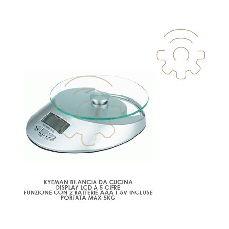 Balance numA rique Keyman capacitA  maximale division de 5 kg A  1 gr plaque Piles 15 cm incluses