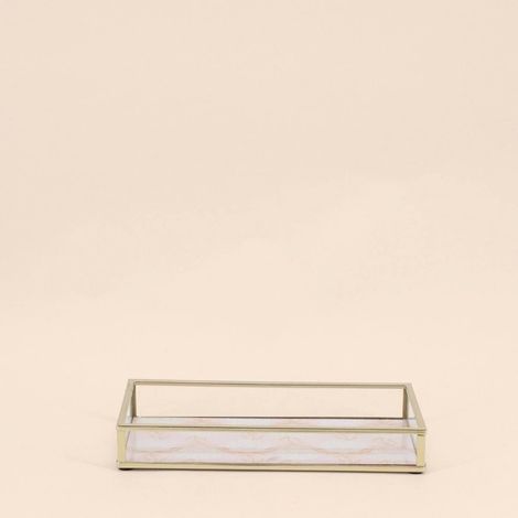 Plateau à bijoux en verre et métal 20x10cm (1/5)