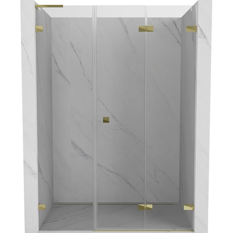 Mexen Lunar-F L Falttür Dusche rechts 130 cm, transparent, gold - 836SL-130-050-50-00-P (1/5)