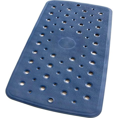 Tapis de Douche Baignoire Salle de bain Ventouses Rugueux Antidérapant Parfumé Bleu - 36x71 cm
