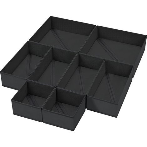 ZHIJIA PREMIUM Organisateur tiroir vêtements lot de 6 séparateurs pliable tissu noir pour chambre chemises chaussettes sous vêtements (1/5)