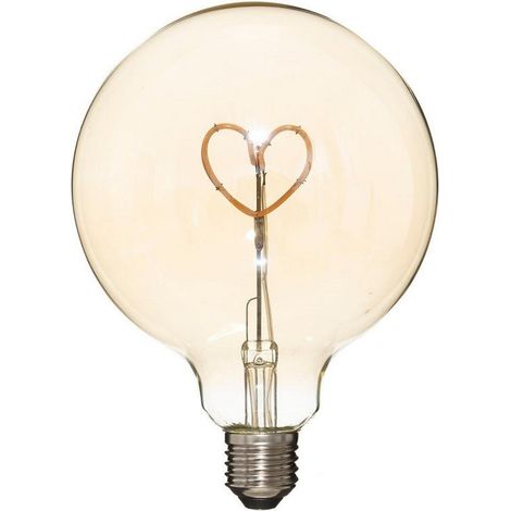 Ampoule E27 LED Filament Coeur G125 Globe Ambré - SILUMEN