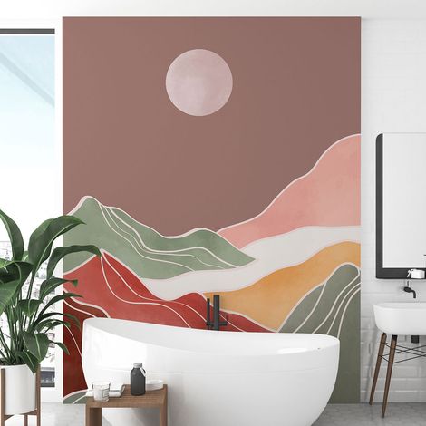 Papier peint panoramique - Paysage Boho - 130 cm x 182 cm (1/4)