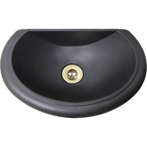 Fontana a muro vasca modello Olbia a parete grigio ghisa casa giardino balcone con piletta in ottone : lucido