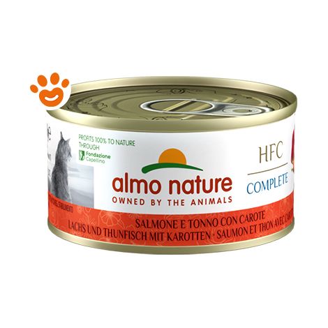 Almo Nature Gatto HFC Complete Lattina 70gr SALMONE TONNO E CAROTE