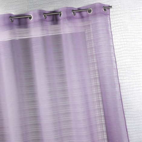 Voilage à fines rayures prêt à poser Violet parme 290x240 cm