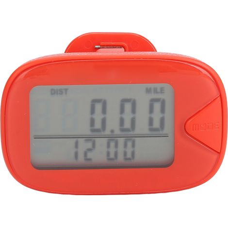 Schrittzähler mit großem Digitaldisplay, multifunktional, leicht, präzise und mit Speicherfunktion, Schrittzähler für Männer und Frauen, rot