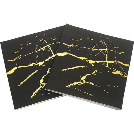 lot De 40 Serviettes En Papier Colores-serviette De Table En Feuille De Marbre (fond Noir), Bricolage, Origami, Pour La Gastronomie, Anniversair (1/4)