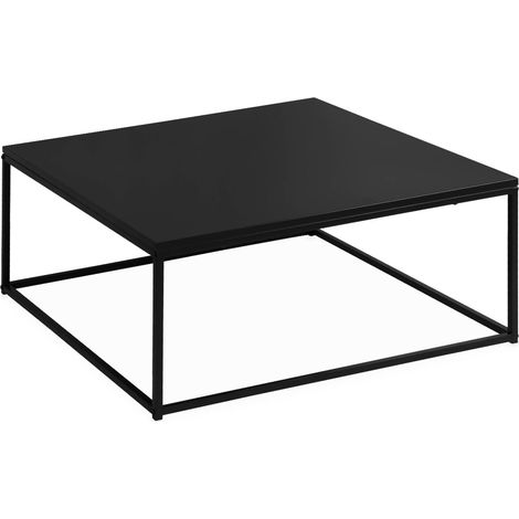 Table basse. Industrielle. structure métal noir. L 80 x l 80 x H 36cm (1/5)
