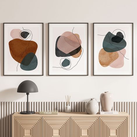 Lot de 3 Affiches / Posters Triptyque - Abstrait - 3 Affiches - 70x100 cm (Cadres non fournis) - Photo pleine page (1/5)