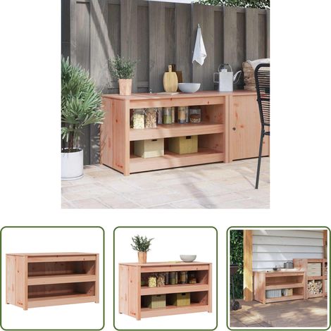 vidaXL Armoire cuisine chêne brun - Armoire de cuisine Chêne brun 106 x 55 x 64 cm Pin massif (1/5)