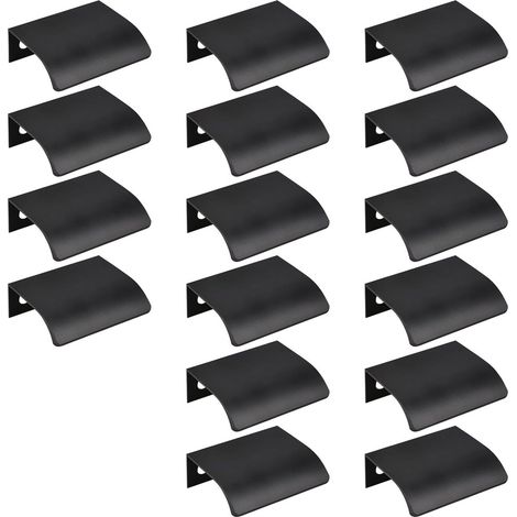 Lot von 16 ergreifenden Designs aus modernen und strahlenden Aluminiumlegierungen im Tiroir-Stil – Noir mini doigt – Schrank Pour, Tiroir/80 mm (1/5)