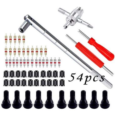 Demonte Valve Pneu Outil, Valve Core Remover pour Voiture Remplacement, TR412 Valve Pneu, Valve Core, 4-1 Outil de Réparation de Valve de Pneu - Démonte Valve Pneu, Tire Repair Kit (1/5)
