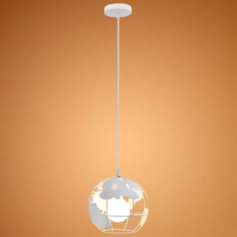 Suspension Luminaire Industrielle Moderne en Globe Lustre Plafonnier Style Nordique Blanc pour Salon Chambre Cafe Bar (1/4)