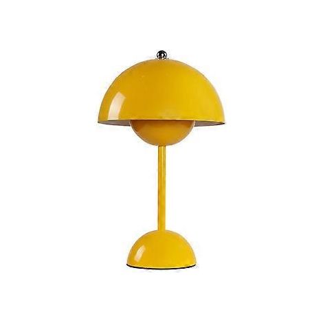 Wiederaufladbare LED-Tischleuchte mit Touch-Schalter, Blumenknospen- und Pilzdesign, Wohnzimmerdekoration, Schreibtisch-Nachttischlampe (Gelb)