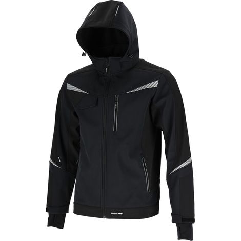 Veste softshell à capuche, noire, taille 3XL, CE, Lahti (1/5)