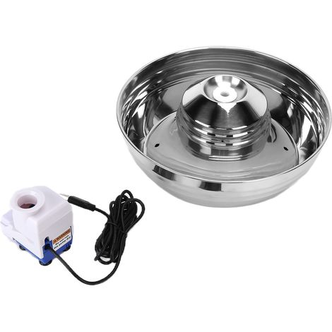 Fontaine à eau pour chat 2L en acier inoxydable avec câble USB 1,8m - Distributeur d'eau pour animaux de compagnie (1/5)