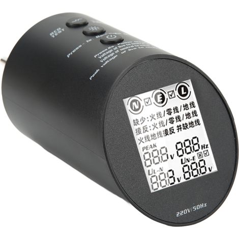 Testeur de prise électrique, testeur de tension, testeur de fuite de courant, écran LCD, prise UE 220 V (1/5)