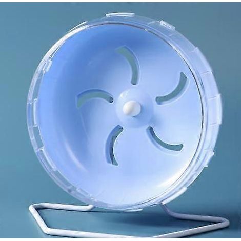 Roue d'exercice bleue translucide de 18 cm en plastique pour hamster, jouet pour petits animaux de compagnie, ratons laveurs, gerbilles et hamsters nains. (1/4)