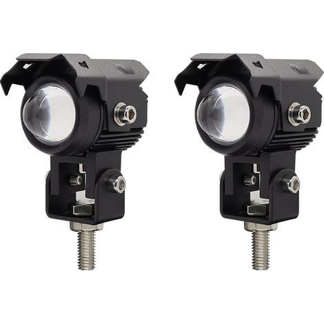 Zweifarbige LED-Motorradscheinwerfer – „Mini Cannon“-Stil – Integriertes Abblend- und Fernlicht mit Schutzkappen – Ultrahelle und wasserdichte, modifizierte Scheinwerfer (2er-Set) (1/5)