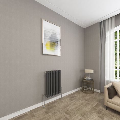 SKY Bathroom 3 Column Anthracite 600x425mm Traditional Cast Iron Style Radiator (1/5)