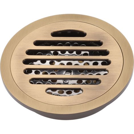 Drain de sol rétro robuste pour salle de bain ou garage, forme ronde résistante à l'usure. (1/5)