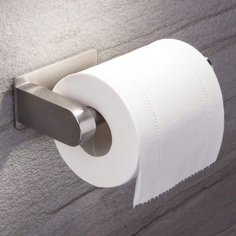 Self-adhesive toilet paper holder without drilling, wall-mounted toilet paper holder, stainless steel toilet paper roll holder (1/5)