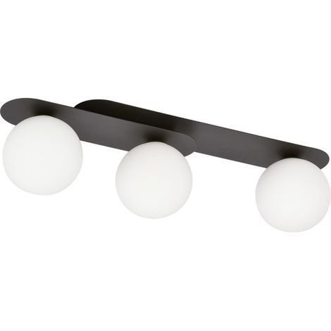 Plafoniera Emibig Plaza 3 luci 3xE14 metallo nero/opal (1/5)