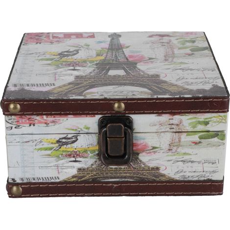 Boîte de rangement vintage style britannique pour bijoux, certificats et accessoires photo (1/5)