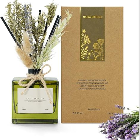 Diffuseur de Parfum Flower pour Bureau, diffuseur d'arôme Genévrier et Lavande avec bâtonnets, parfums d'ambiance Accessoires décoratifs la Maison (1/5)