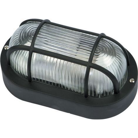 Fme art 62.703 plafoniera lampada ovale con griglia E27 nera per lampade fino a 60W (1/2)