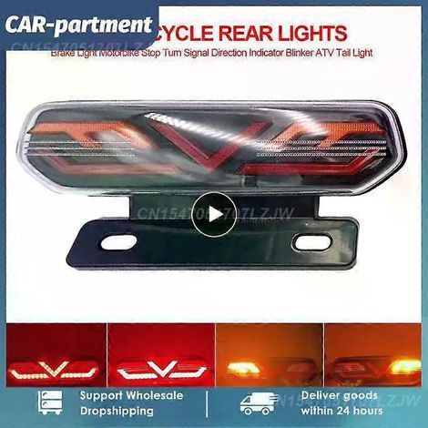 Feux arrière de moto à LED, feu stop de moto, feu arrière de quad, feu stop de moto, clignotant, indicateur de direction (1/4)