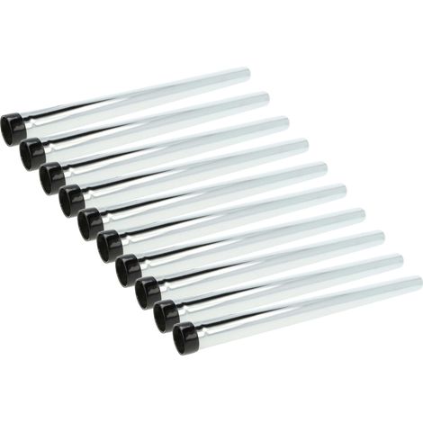 vhbw 10x Tube universale compatible avec Makita VC2512L, VC2511, VC2512, VC2511L, VC2010LX1 aspirateur - raccord 35 mm, 50cm, noir / argenté