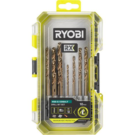 Coffret 10 forets HSS-G Cobal RYOBI RX - 1 à 8 mm - RARXHGC10 (1/4)