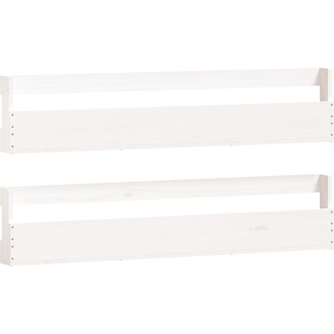 Wall-mounted Shoe Racks 2 pcs White 110x9x23 cm Solid Wood Pine vidaXL