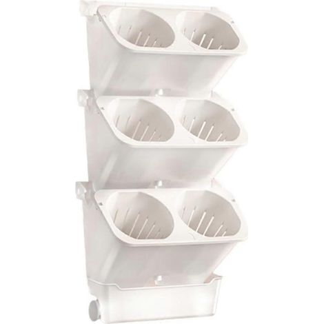 Pot de fleurs suspendu plastique blanc arrosage automatique intérieur extérieur pour légumes herbes aromatiques et jardin (1/5)