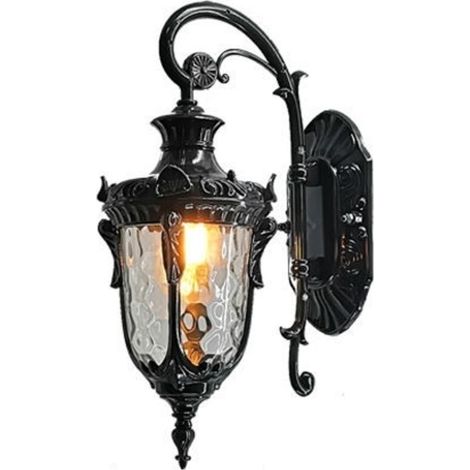 Applique murale pour porte d'entrée et balcon, lampe de cour pour villa, lampe de porche d'extérieur (ampoule tricolore 12 W) (1/5)