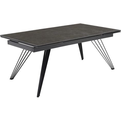 Table extensible 160/240 cm céramique gris foncé pieds filaires - UTAH 01 (1/5)