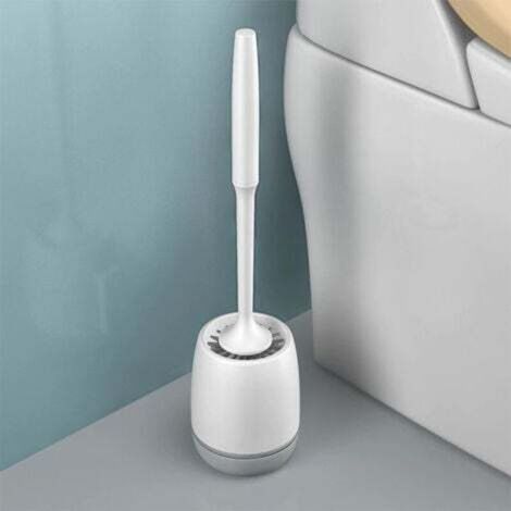Toilet Brush, Silicone Toilet Brush, Antibacterial Quick-Drying Silicone Toilet Brush, Long-Handled Toilet Brush
