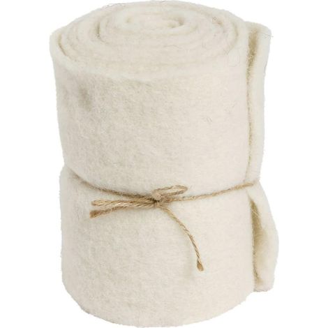 POSIWIO Deko - Streifen Wollweiß 15 cm x 2 Meter - Polyester